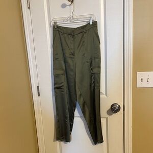 Bailey 44 Army Green Women's green satin Cargo Trousers